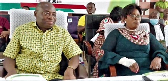 Alex Kwasi Awuah (left), MD, ARB Apex Bank, and Mrs Constance Phyllis Puttick, Board Chairperson, Atwima Mponua Rural Bank, at the AGM Alex Kwasi Awuah (left), MD, ARB Apex Bank, and Mrs Constance Phyllis Puttick, Board Chairperson, Atwima Mponua Rural Bank, at the AGM